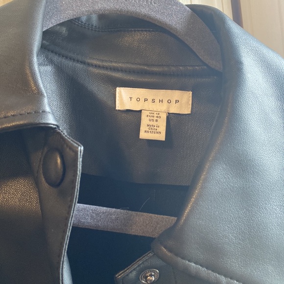 Black TopShop Faux Leather Jacket/ Coverup - Picture 2 of 3